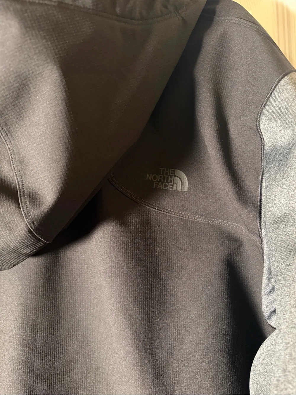 The North Face Men's Black and Gray Hooded Kilowatt Varsity Jacket XL